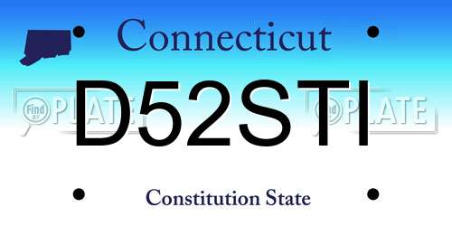 D52STI Connecticut License Plate