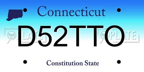D52TTO Connecticut License Plate
