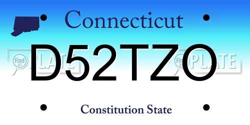 D52TZO Connecticut License Plate