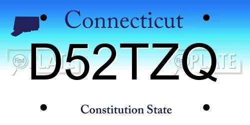 D52TZQ Connecticut License Plate