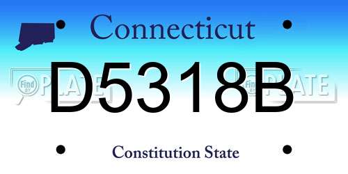 D5318B Connecticut License Plate