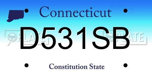 D531SB Connecticut License Plate