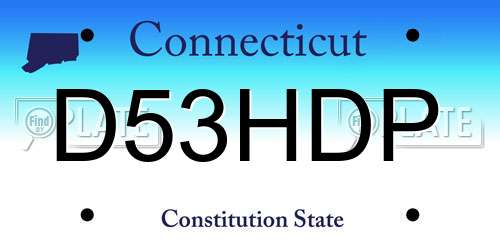 D53HDP Connecticut License Plate