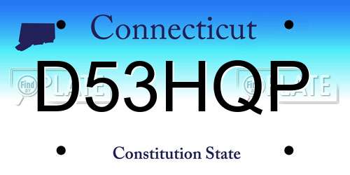 D53HQP Connecticut License Plate