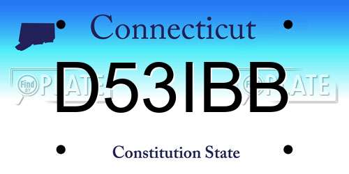 D53IBB Connecticut License Plate