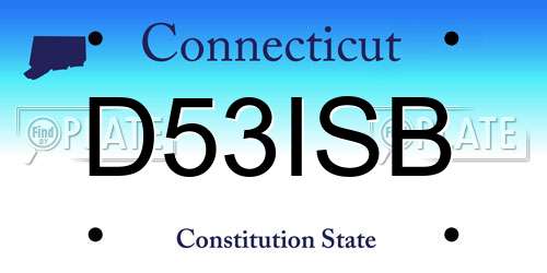 D53ISB Connecticut License Plate
