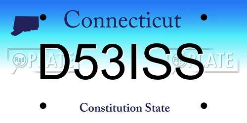 D53ISS Connecticut License Plate