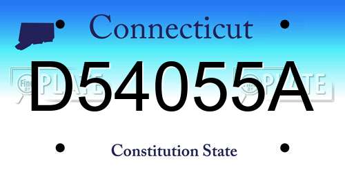 D54055A Connecticut License Plate