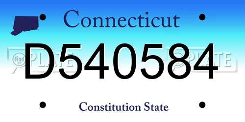 D540584 Connecticut License Plate