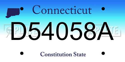 D54058A Connecticut License Plate