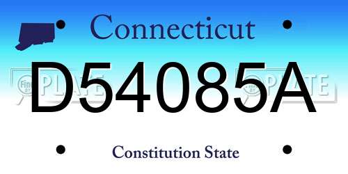 D54085A Connecticut License Plate
