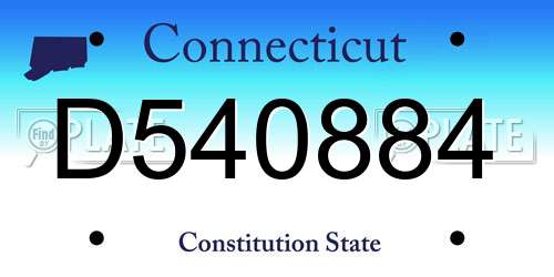 D540884 Connecticut License Plate