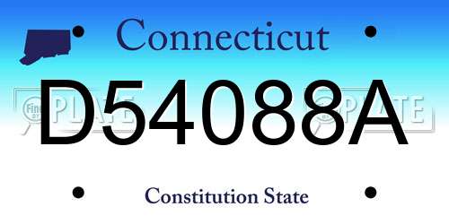 D54088A Connecticut License Plate