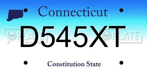 D545XT Connecticut License Plate