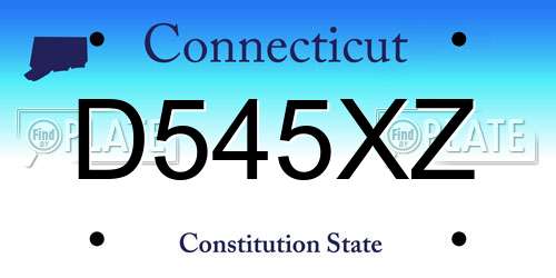 D545XZ Connecticut License Plate