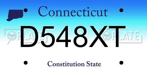D548XT Connecticut License Plate