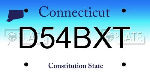 D54BXT Connecticut License Plate