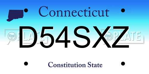 D54SXZ Connecticut License Plate
