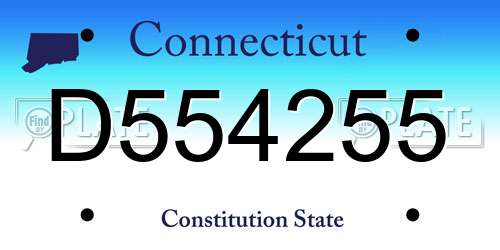 D554255 Connecticut License Plate