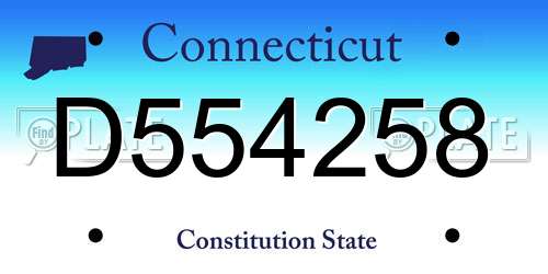 D554258 Connecticut License Plate