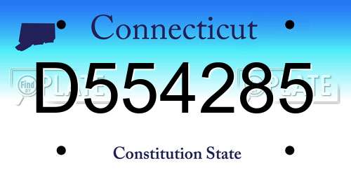 D554285 Connecticut License Plate