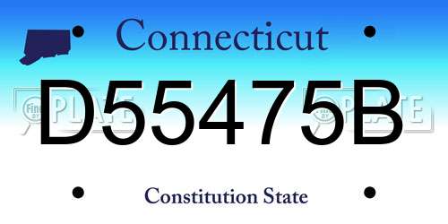 D55475B Connecticut License Plate