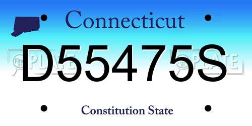 D55475S Connecticut License Plate