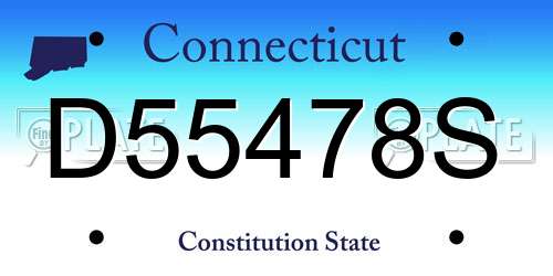 D55478S Connecticut License Plate