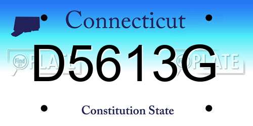 D5613G Connecticut License Plate