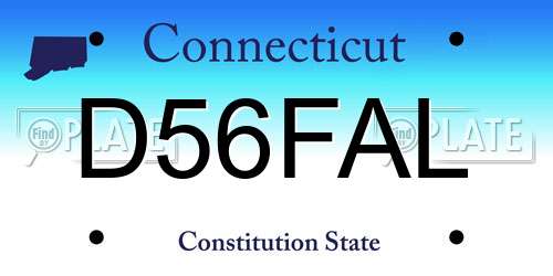 D56FAL Connecticut License Plate