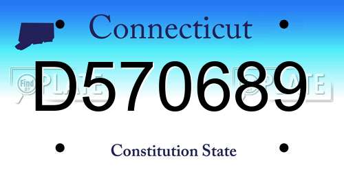 D570689 Connecticut License Plate