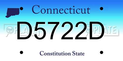 D5722D Connecticut License Plate