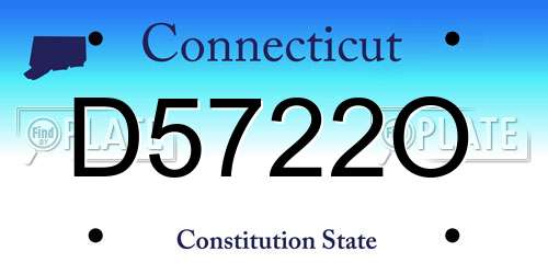D5722O Connecticut License Plate