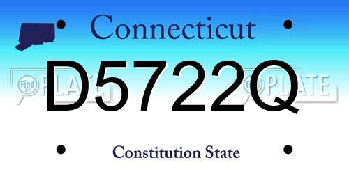 D5722Q Connecticut License Plate