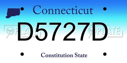D5727D Connecticut License Plate