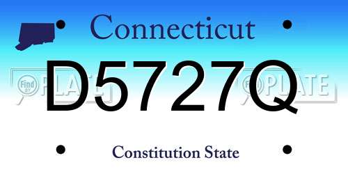 D5727Q Connecticut License Plate