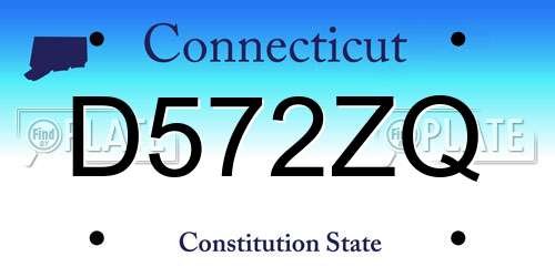 D572ZQ Connecticut License Plate