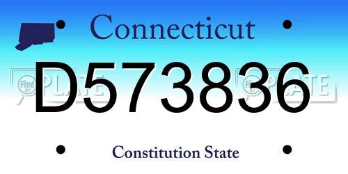 D573836 Connecticut License Plate