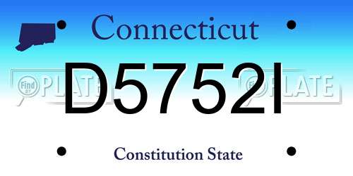D5752I Connecticut License Plate