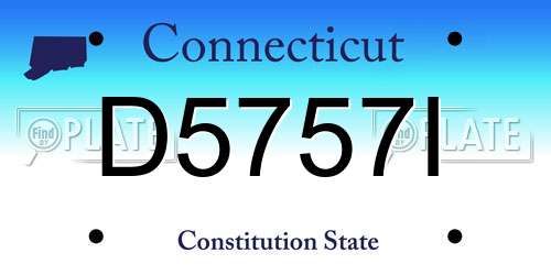 D5757I Connecticut License Plate
