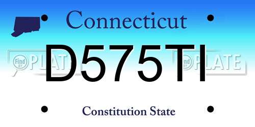 D575TI Connecticut License Plate
