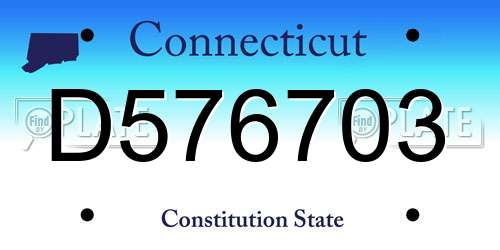 D576703 Connecticut License Plate