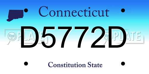 D5772D Connecticut License Plate