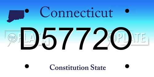 D5772O Connecticut License Plate