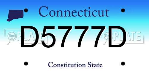 D5777D Connecticut License Plate