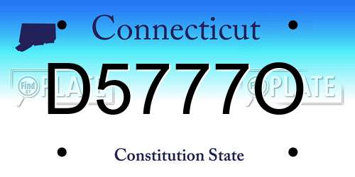 D5777O Connecticut License Plate