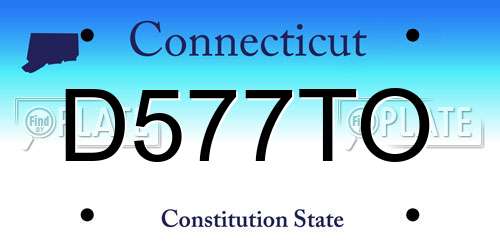 D577TO Connecticut License Plate