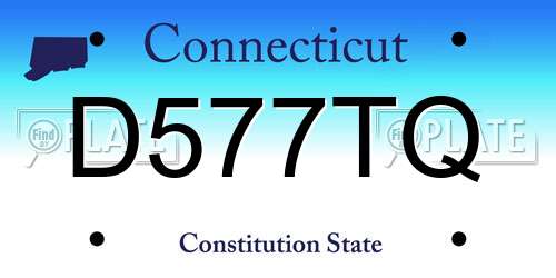 D577TQ Connecticut License Plate