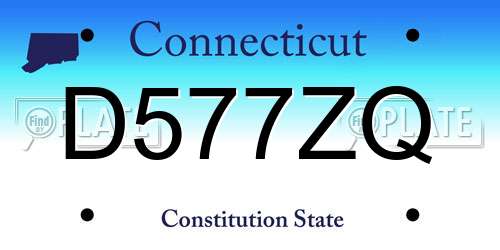 D577ZQ Connecticut License Plate