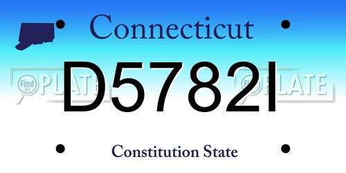 D5782I Connecticut License Plate